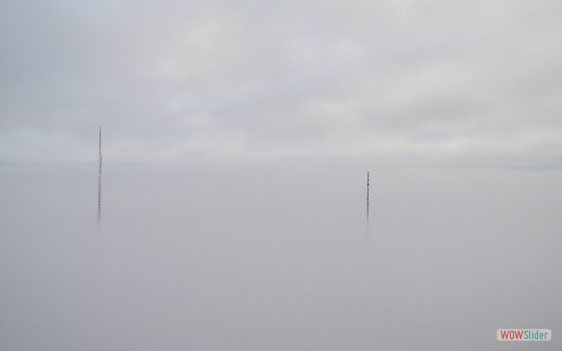 Towers in the fog - left tower is 1,178' - right tower is 1,000'